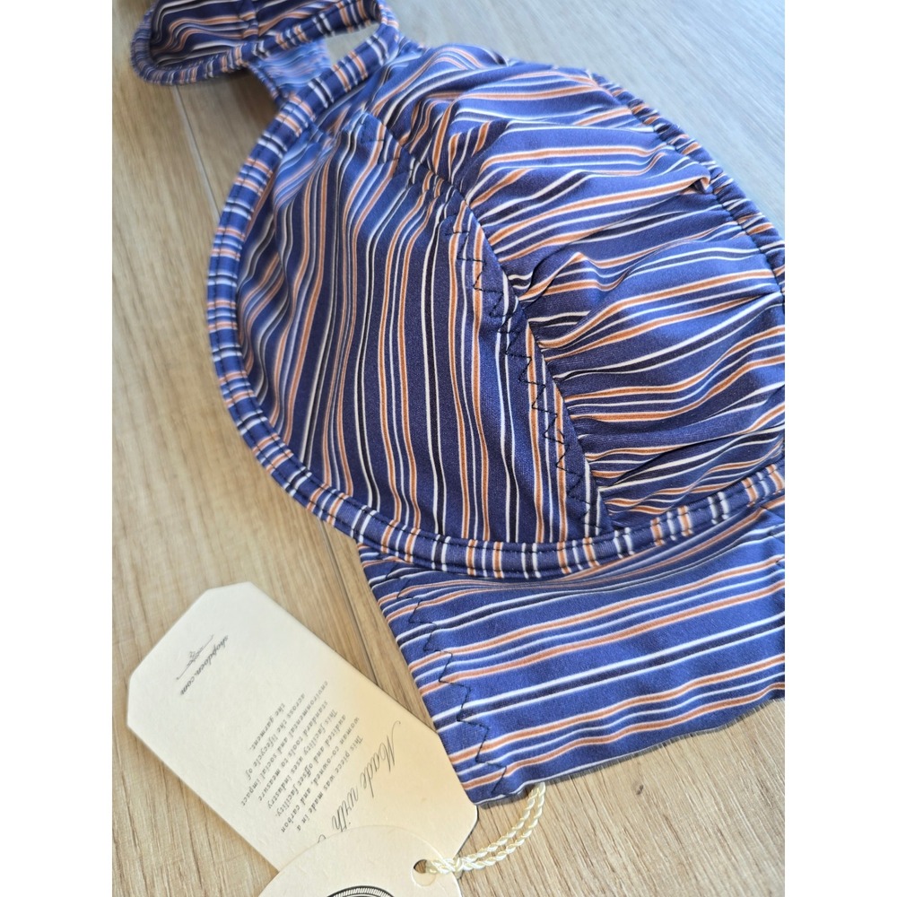 NWT DOEN Women Oceania Bikini set XXL San Marino Stripe Bandeau Underwire Swim - Picture 5 of 10